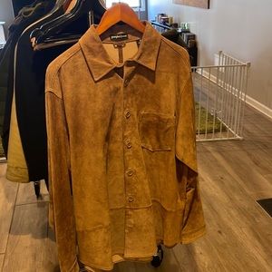 Light brown suede leather shirt